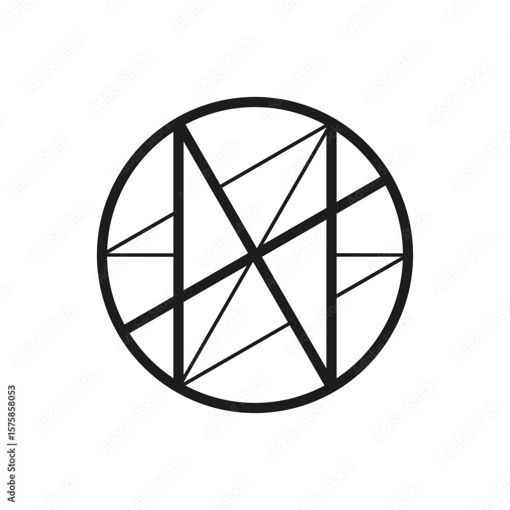 Poster geometric circle logo icon. circle concept vector design with minimalistic linear style