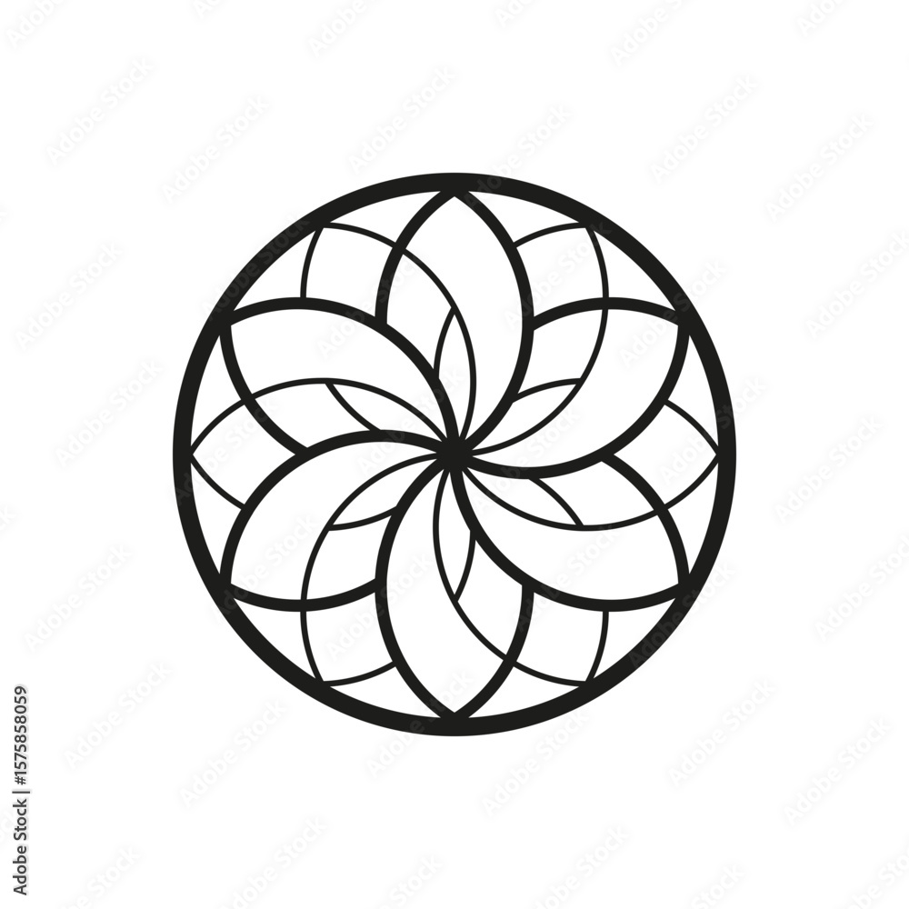 Poster geometric circle logo icon. circle concept vector design with minimalistic linear style