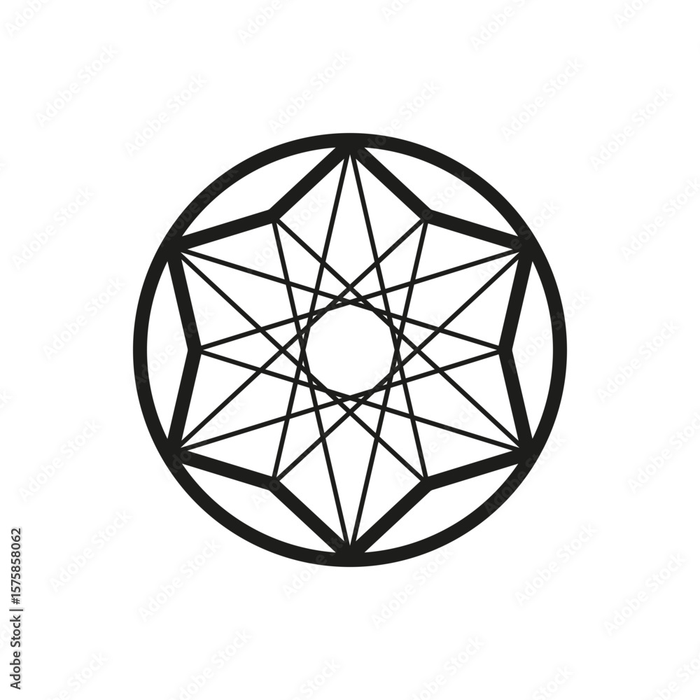 Poster geometric circle logo icon. circle concept vector design with minimalistic linear style