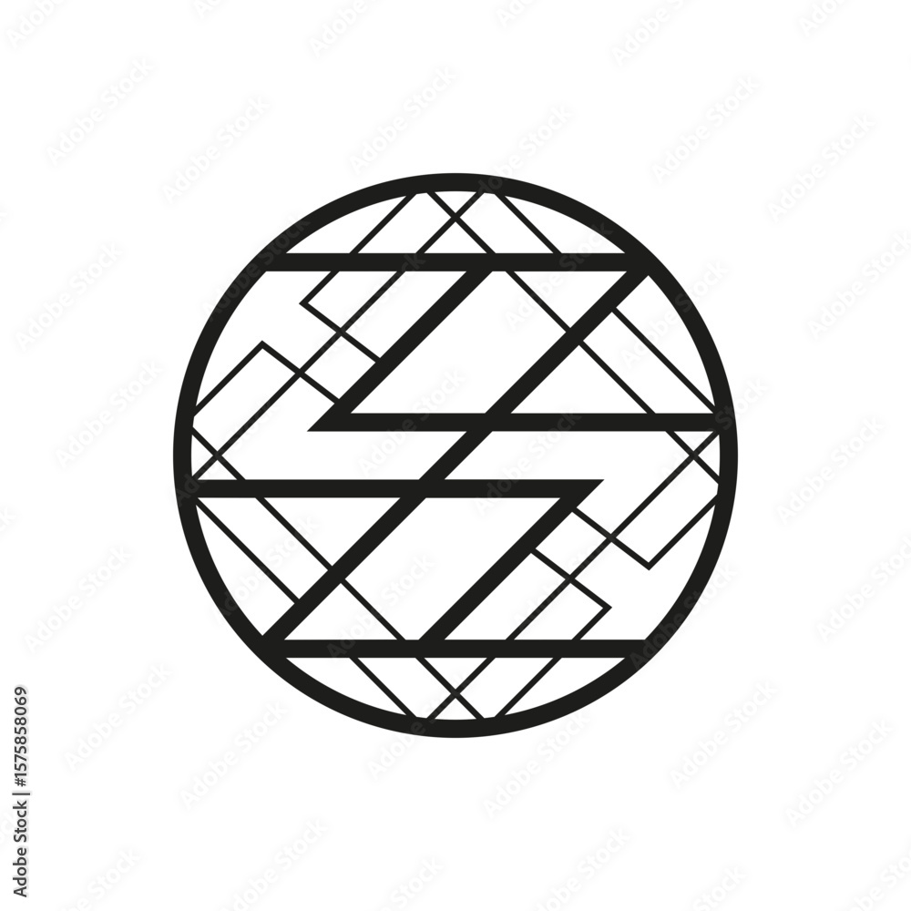 Poster geometric circle logo icon. circle concept vector design with minimalistic linear style