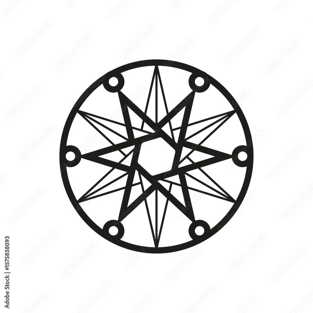 Poster geometric circle logo icon. circle concept vector design with minimalistic linear style
