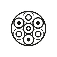 Geometric circle logo icon. Circle concept vector design with minimalistic linear style