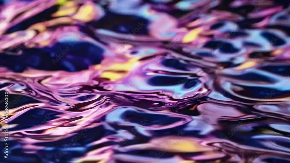 Poster abstract iridescent surface with flowing liquidlike patterns