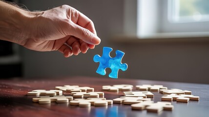 hand holding a puzzle piece
