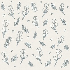Flower and Leave Pattern  Floral Pattern Background