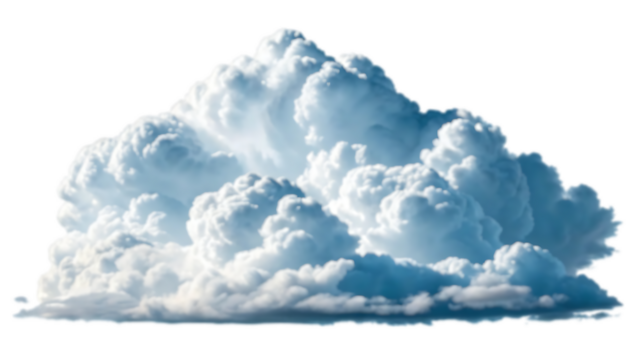 Majestic Cumulus Clouds  A Stunning Transparent Image for Design Projects