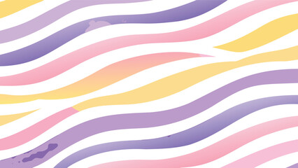 Pastel watercolor wavy stripes in pink purple and yellow creating a soft and gentle pattern design