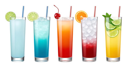 Refreshing Cocktail Collection  Five Vibrant Summer Drinks Photography