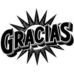 Gracias Animated Text Effect – Black and White Abstract Motion Graphic

