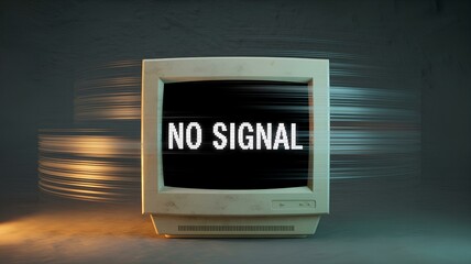 Retro TV with no Signal Indicating Service Interruption and technological Failure
