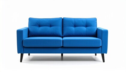 blue sofa isolated on white background