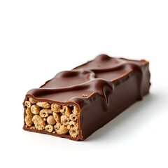 Chocolate Cereal Bar Isolated on White Background – Realistic Snack Food Image