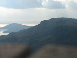 mountains and clouds and sea