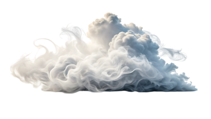 Dramatic White Cloud Formation Isolated, Transparent Background