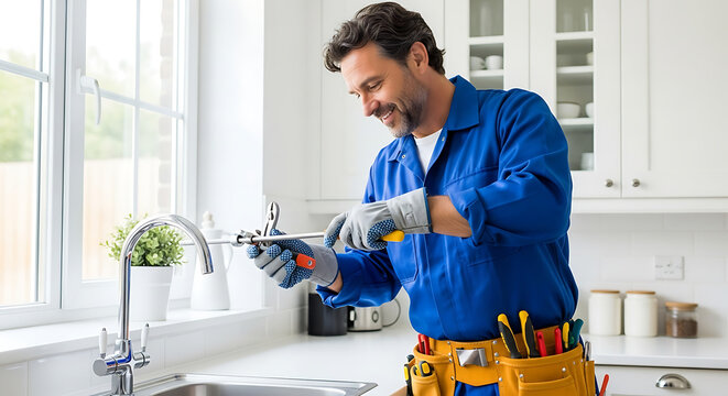 A plumber doing his job.