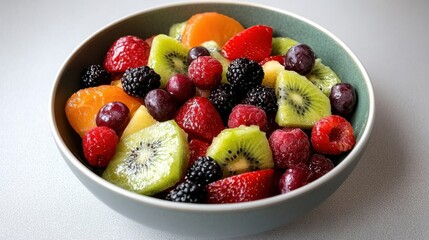 Vibrant Bowl of Fresh Seasonal Fruits Displaying Colorful Healthy Treats
