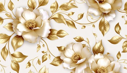 Floral pattern, gold accents