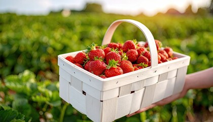 Fresh strawberries in a basket