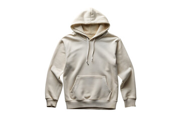 Beige Hoodie Mockup Isolated on Transparent Background