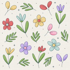 Flower and Leave Pattern  Floral Pattern Background