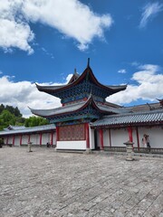 The architecture of Mu Mansion in Lijiang city, Yunnan, China