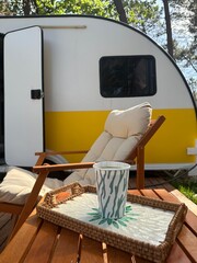 camping in the tent