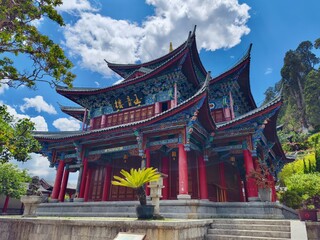 The architecture of Mu Mansion in Lijiang city, Yunnan, China