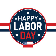 Happy Labor Day USA Flag Emblem Vector