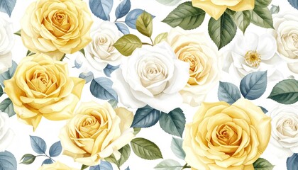 Floral seamless pattern of roses