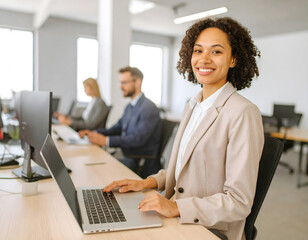 Obraz premium Team Collaboration in Modern Office Workspace