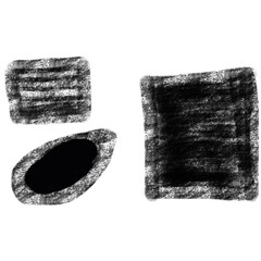 black rough crayon, chalk, charcoal or crayon stroke lines, Black brush stroke on white background