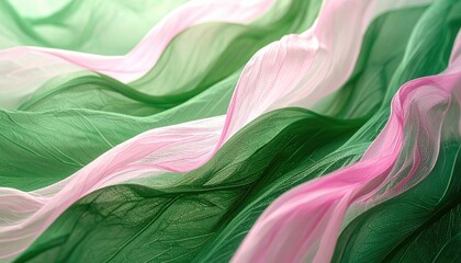 Flowing fabric in vibrant pink and green