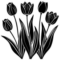 Continuous One Line Drawing of Tulip Flowers – 4K Self-Drawing Animation

