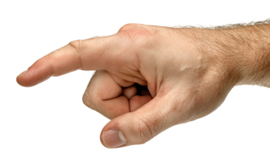 Hand pointing with index finger against png transparent concept of direction
