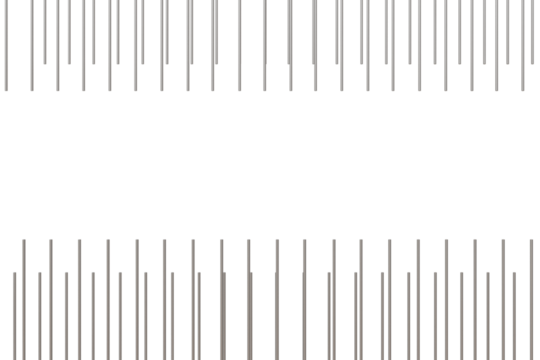 Abstract digital artwork featuring two rows of thin, vertical, multicolored lines. Lines vary in height and color, creating a rhythmic, almost musical, visual effect. 