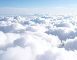Fluffy clouds fill the sky