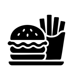 burger and fries vector