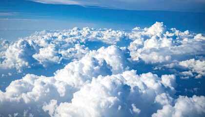 Fluffy cloudscape above