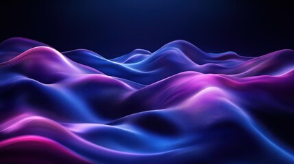 Obraz premium Abstract Blue and Purple Wavy Landscape