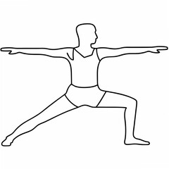 Warrior Pose Yoga Outline virabhadrasana fitness
