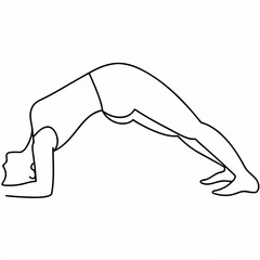 Obraz premium Woman performing bridge pose yoga on white background setu bandhasana fitness