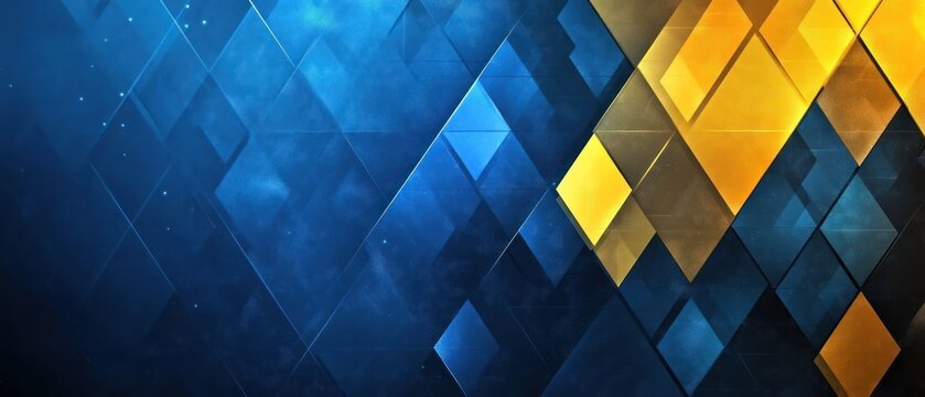 Abstract Geometric Pattern with Blue and Yellow Diamond Shapes
