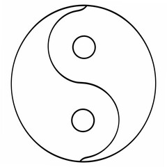 Black yin yang symbol on white background balance harmony