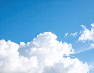 Fluffy white clouds against a bright blue sky