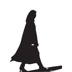 Silhouette of a with a girl in islamic dress