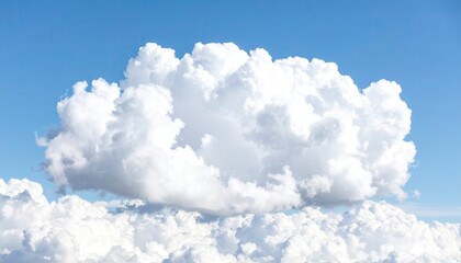 Fluffy white cumulus cloud against a bright blue sky