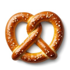 Salted Pretzel Isolated on White Background – Traditional Baked Snack Image

