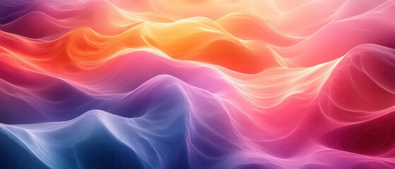 Obraz premium Abstract Colorful Wavy Pattern with Gradient Hues