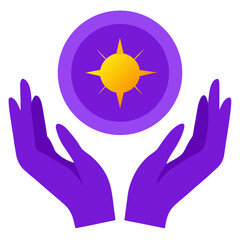 Fototapeta premium Gentle Purple Hands Holding Object
