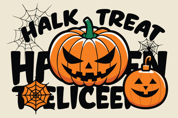 Halloween Graphic Design with Happy Hallo Text Suitable for Holiday Projects